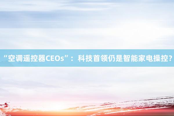 “空调遥控器CEOs”：科技首领仍是智能家电操控？